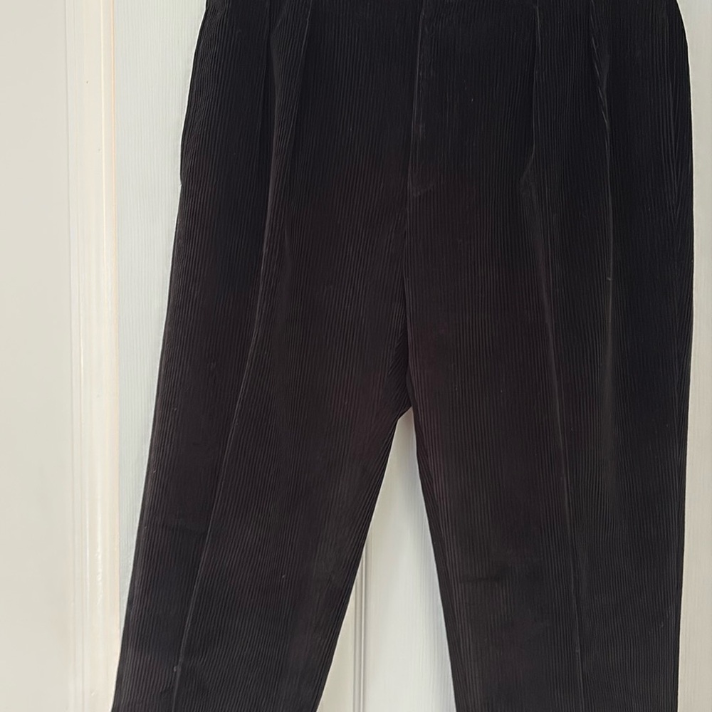 Black courderoy trouser with cuff pleated new condition not worn. No tags